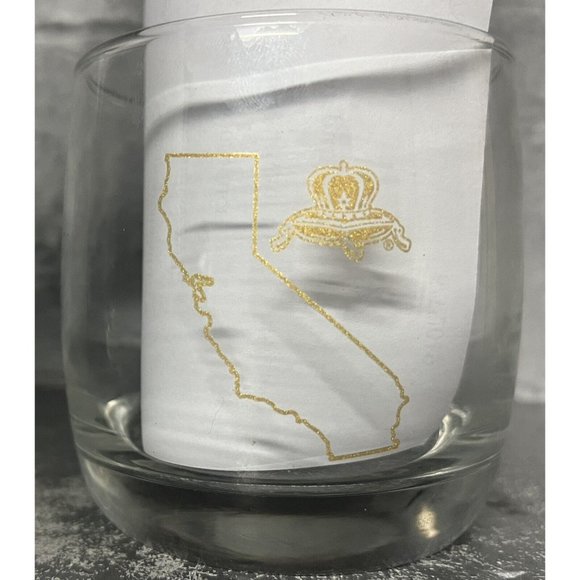 Crown Royal CALIFORNIA Crown & Pillow Gold Etch Logo Rocks Glasses Set of 2 - Picture 3 of 6